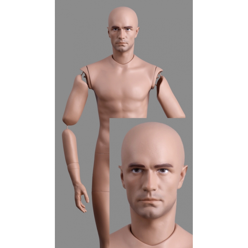 Bendable Male Mannequin w/ Realistic Head